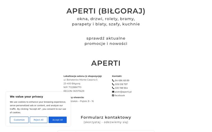 Screenshot of aperti.pl
