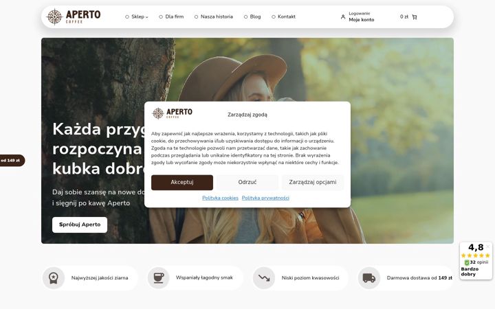 Screenshot of apertokawa.pl