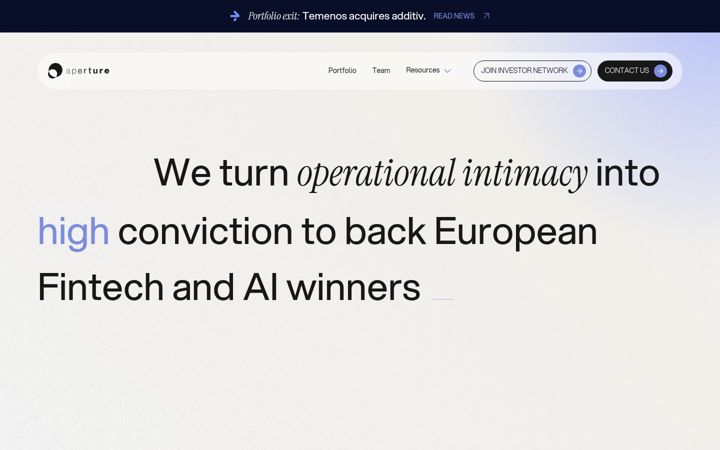 Screenshot of aperture.capital