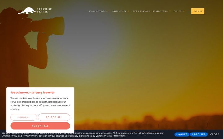 Screenshot ta' aperturetravel.co