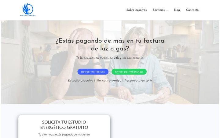 Captura de ecrã de apesolenergia.es