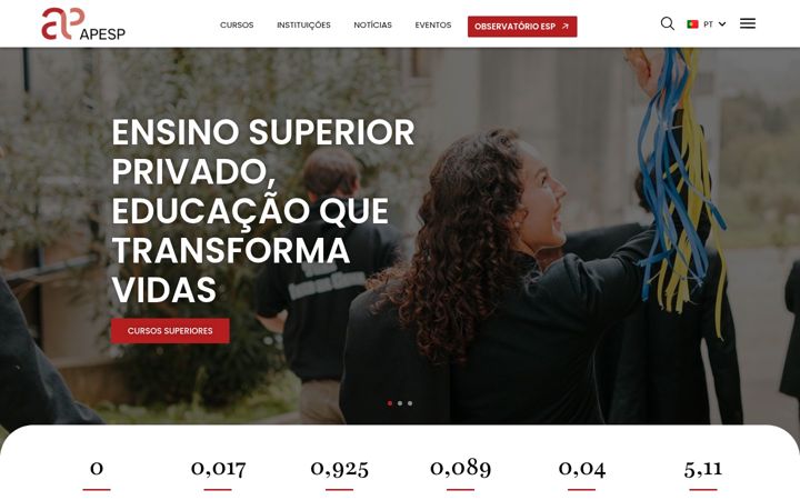 Captura de ecrã de apesp.pt