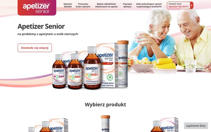 Captură de ecran a apetizersenior.pl