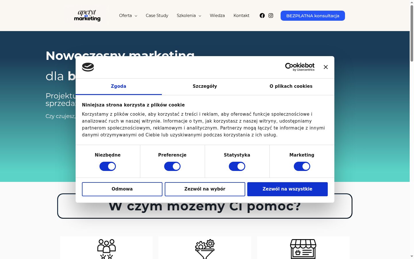 Screenshot tal-banner tal-kunsens muri qabel kwalunkwe interazzjoni