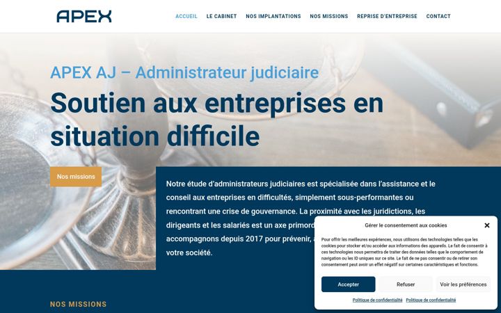 Screenshot of apex-aj.fr