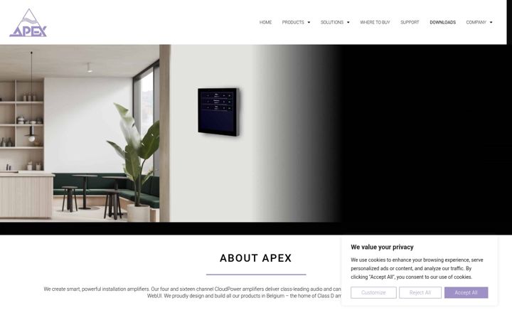 Screenshot ta' apex-audio.be