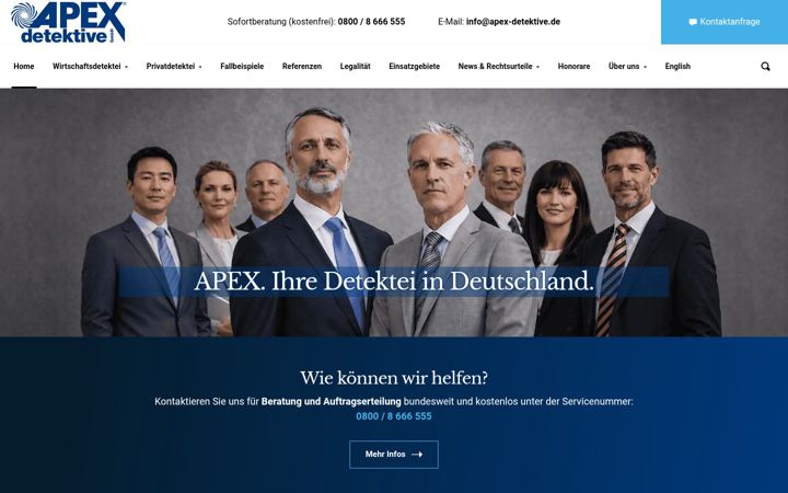 Screenshot ta' apex-detektive.de
