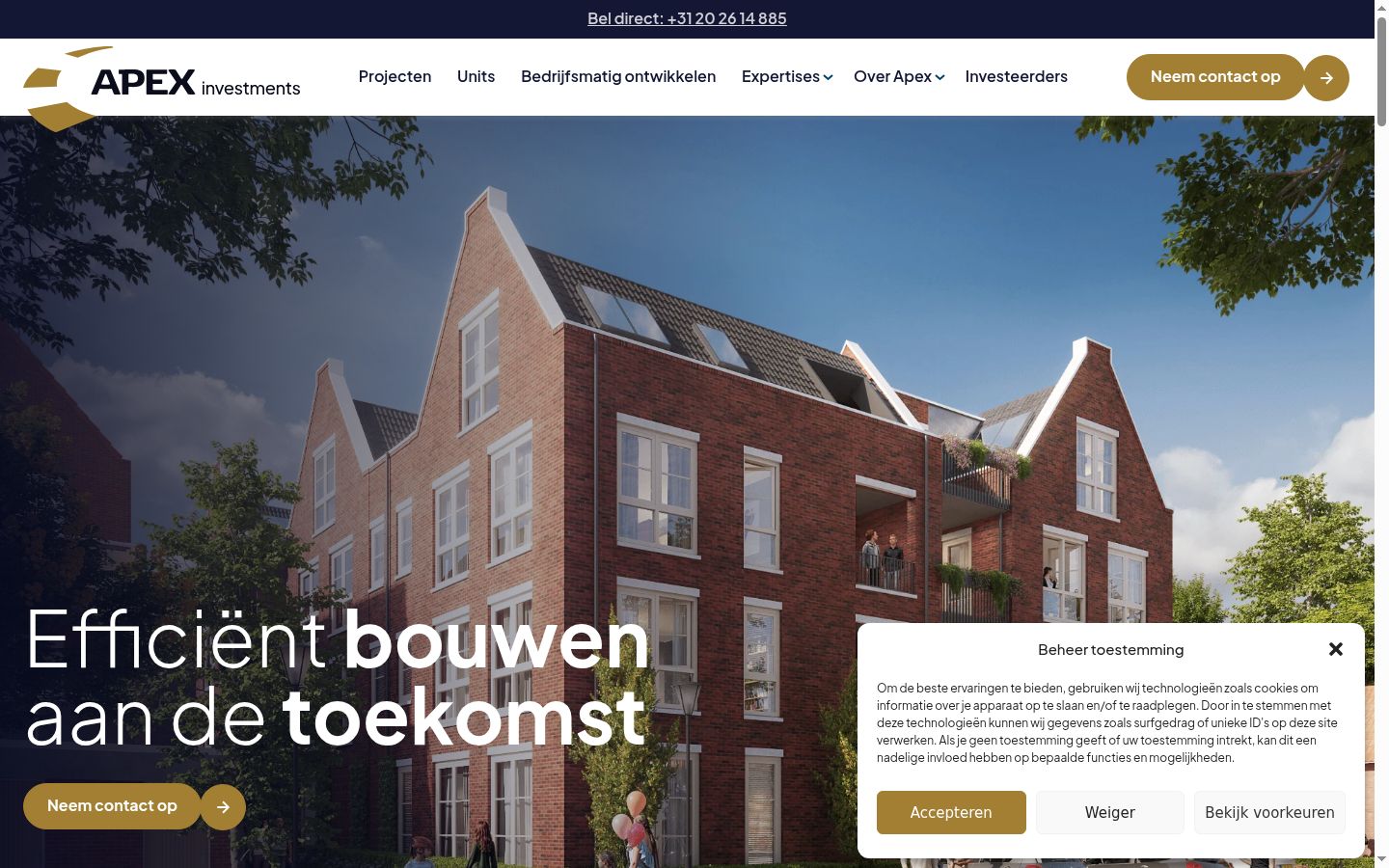 Screenshot of the consent banner shown before any interaction