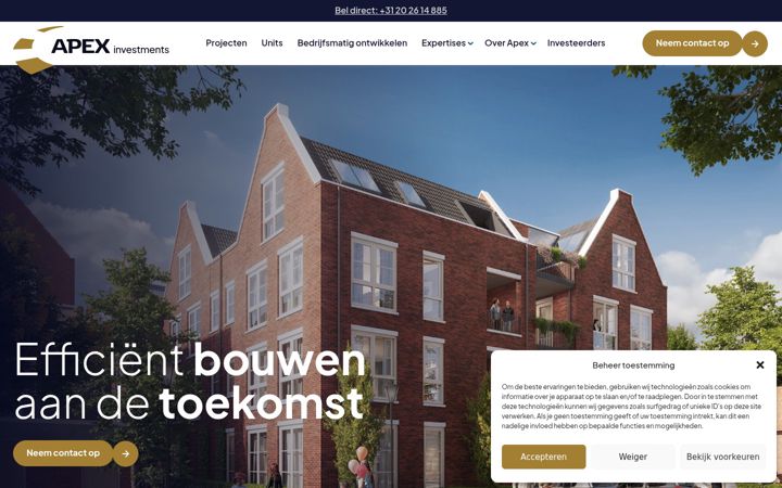 Screenshot of apex-investments.nl