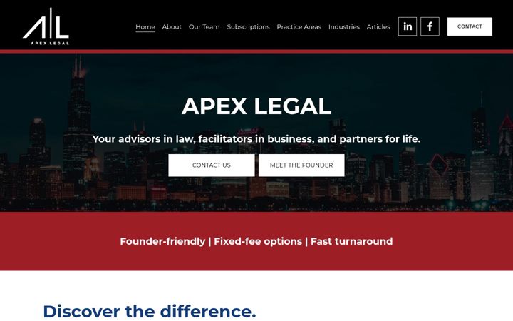 Screenshot von apex-legal.com