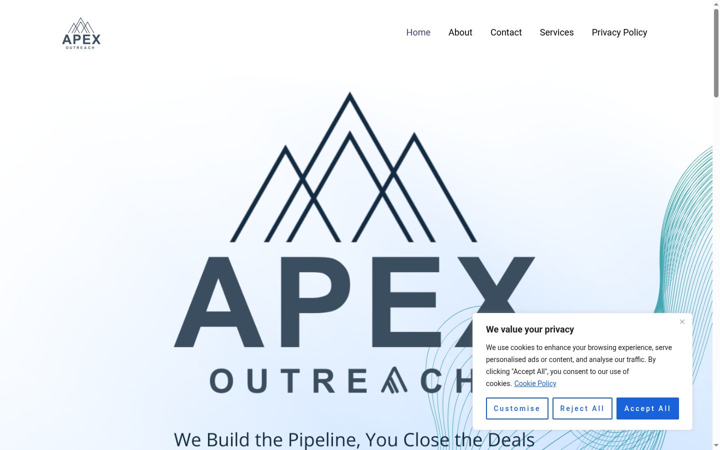 Screenshot of the consent banner shown before any interaction