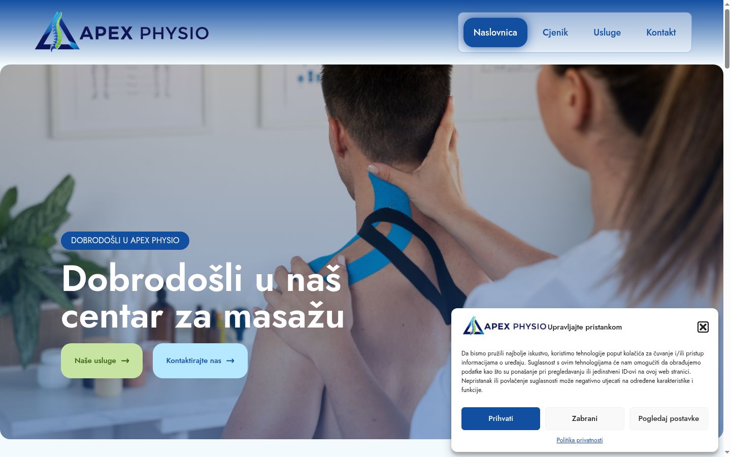 Snímek obrazovky baneru souhlasu zobrazeného před jakoukoli interakcí