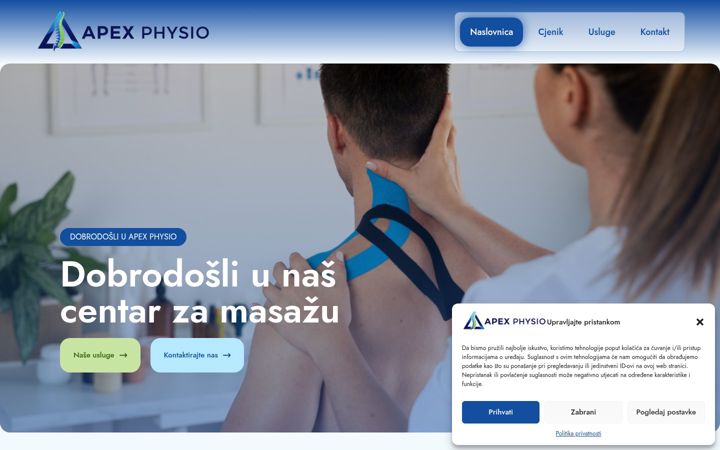 Screenshot of apex-physio.hr