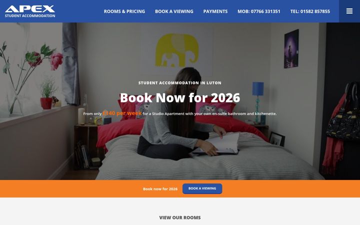 Screenshot ta' apex-students.co.uk