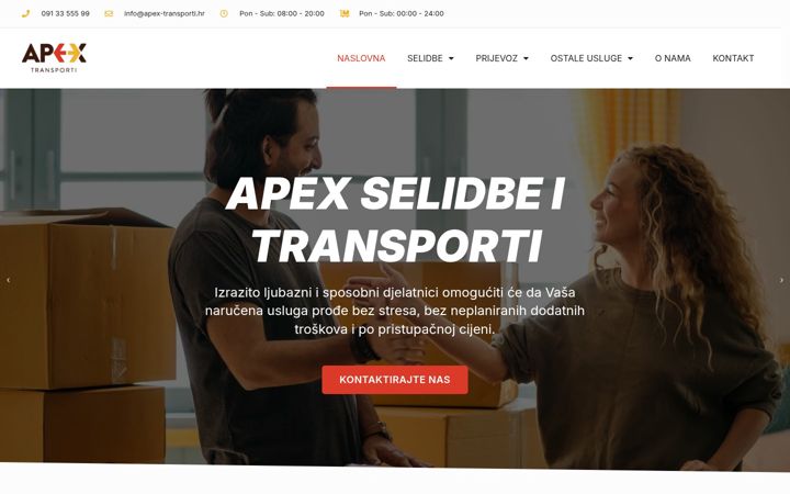 Screenshot ta' apex-transporti.hr