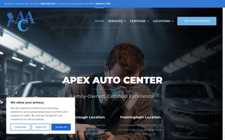 Screenshot of apexautocenter.com