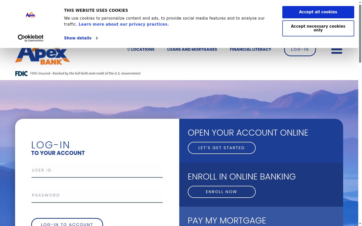 Screenshot del banner di consenso mostrato prima di qualsiasi interazione