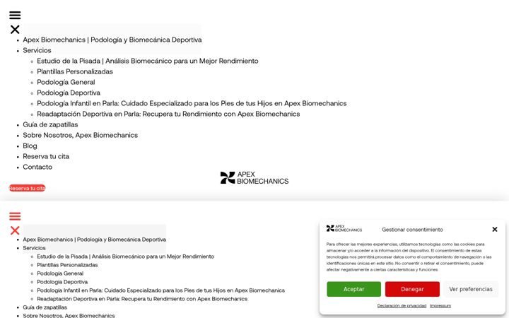Screenshot of apexbiomechanics.com