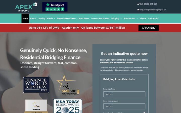 Screenshot ta' apexbridging.co.uk
