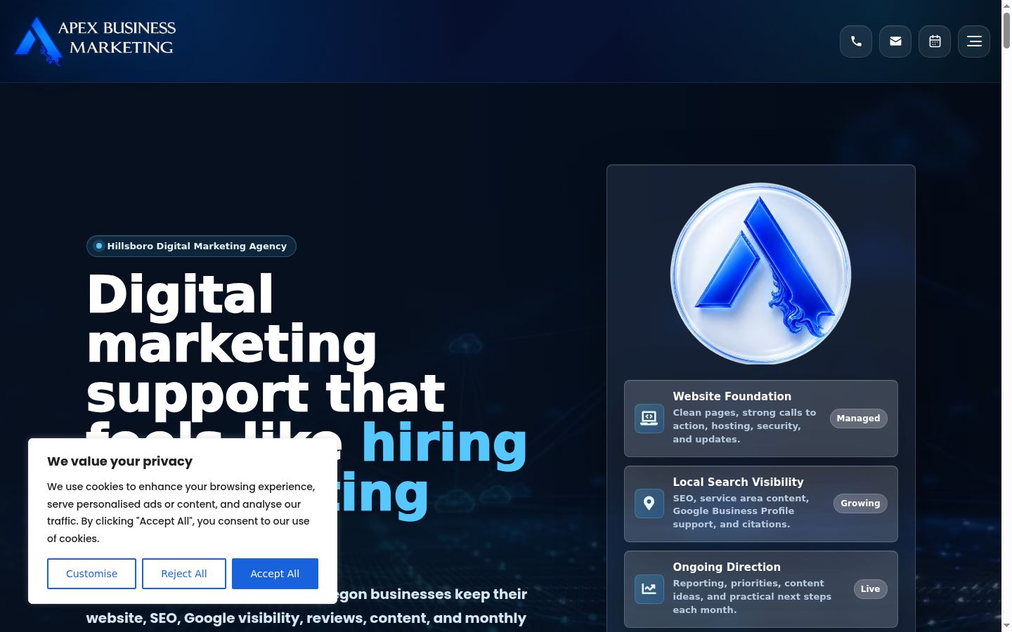 Screenshot of the consent banner shown before any interaction