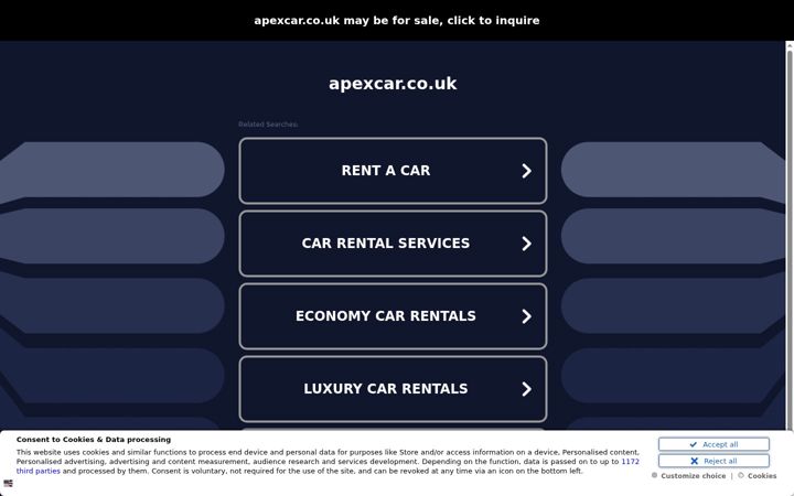 Screenshot of apexcar.co.uk