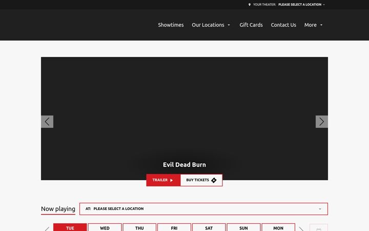 Screenshot of apexcinemas.movie