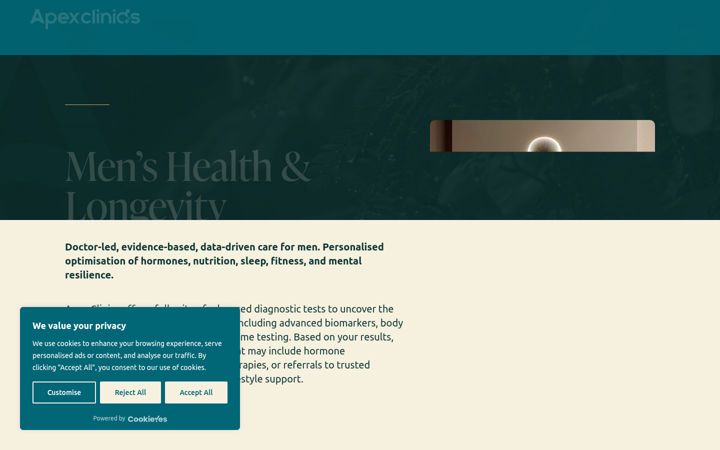 Screenshot of apexclinics.com