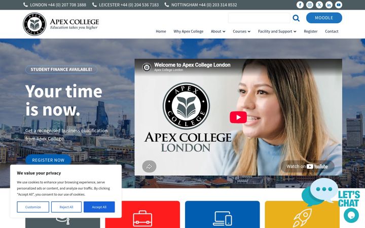 Screenshot of apexcollege.ac.uk