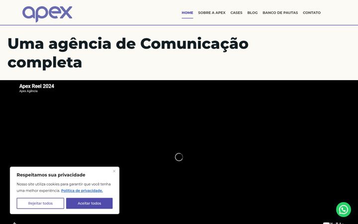Screenshot ta' apexcomunicacao.com.br