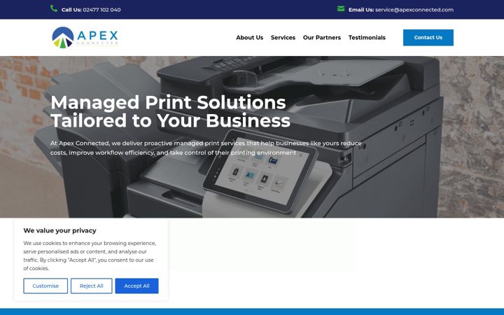 Screenshot of apexconnected.com