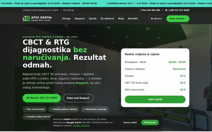Screenshot of apexdentalzadar.com