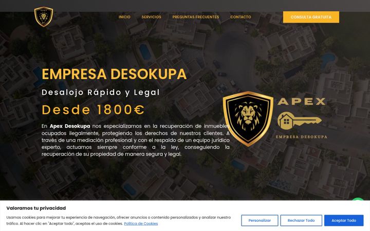 Screenshot of apexdesokupa.com