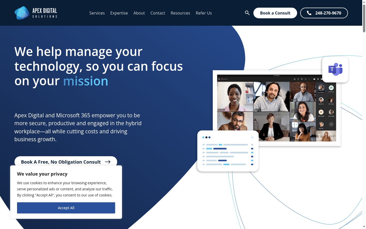 Screenshot of the consent banner shown before any interaction
