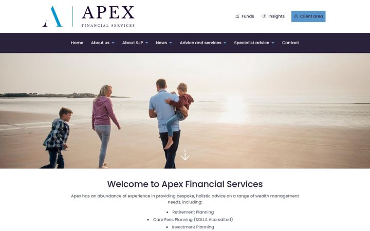 Screenshot ta' apexfinancialservices.co.uk
