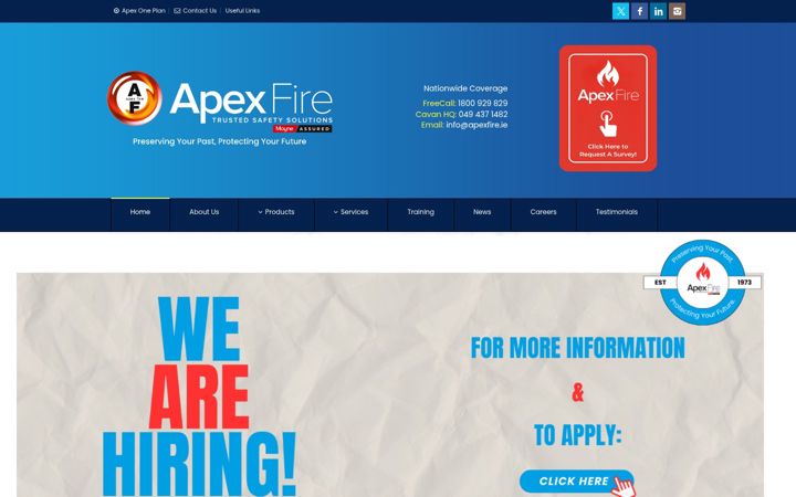 Screenshot of apexfire.ie