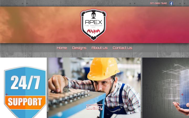 Screenshot of apexfiresprinklerllc.com