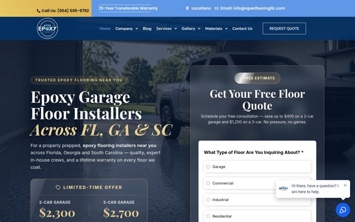 Screenshot ta' apexflooringllc.com