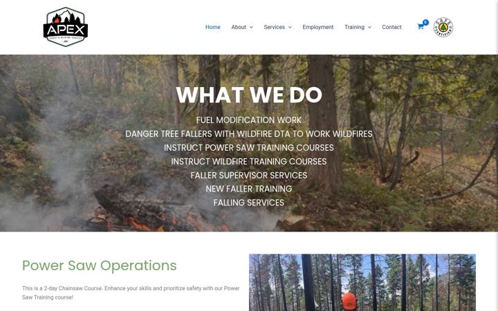 Screenshot ta' apexforestservices.com