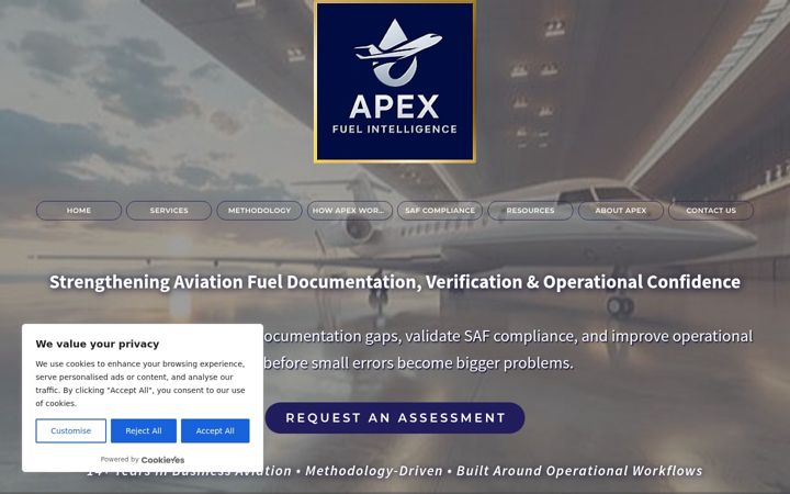 Screenshot of apexfuelintelligence.com