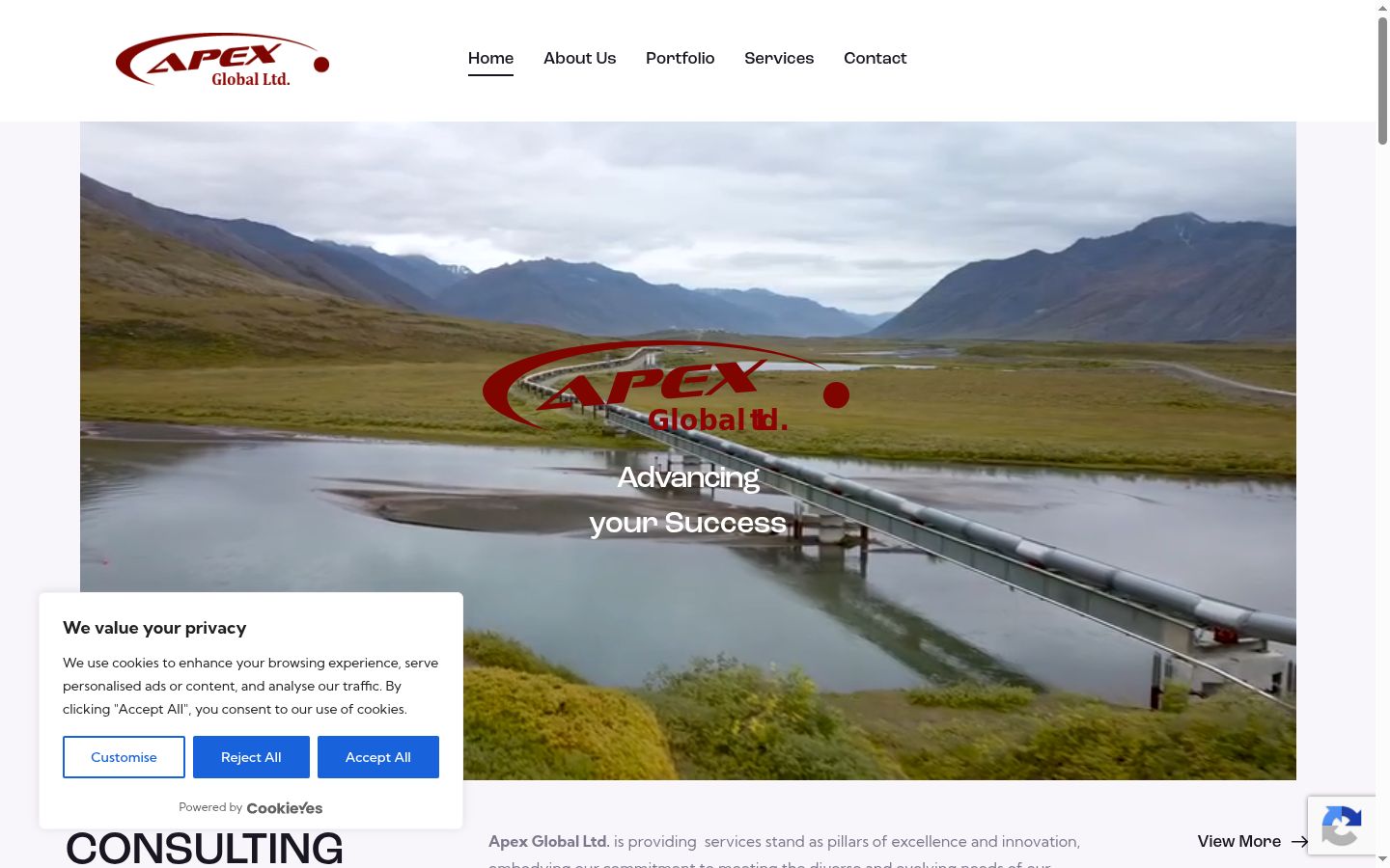 Screenshot of the consent banner shown before any interaction