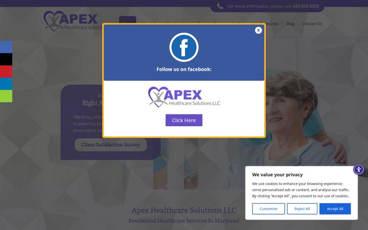 Screenshot of apexhealthcare.org