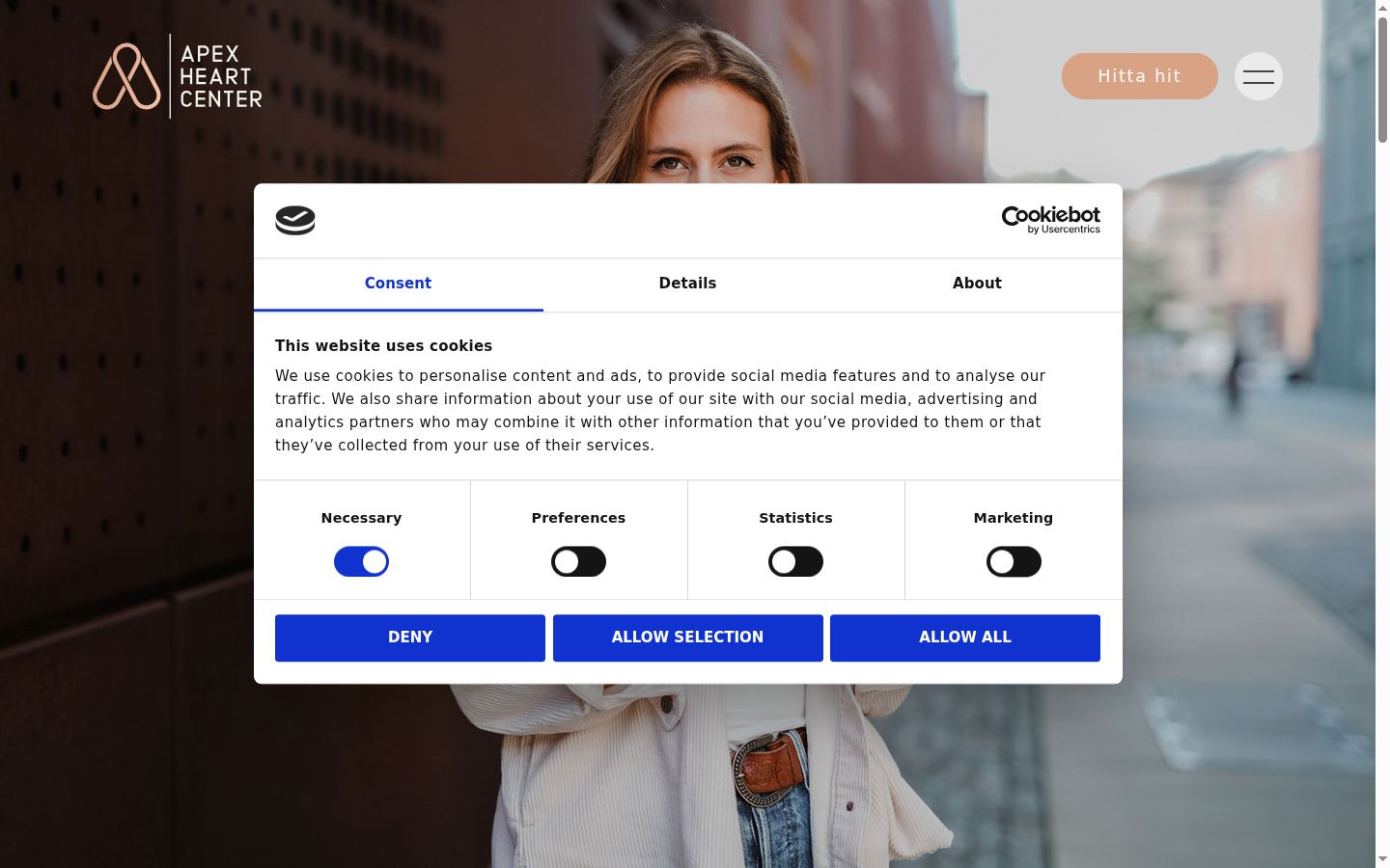 Screenshot of the consent banner shown before any interaction