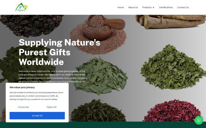 Screenshot of apexherbex.com