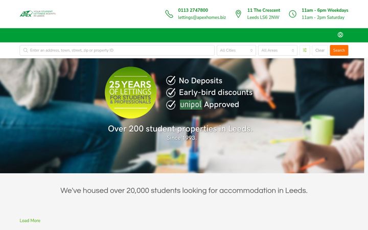 Screenshot of apexhomes.biz