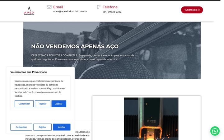 Screenshot of apexindustrial.com.br