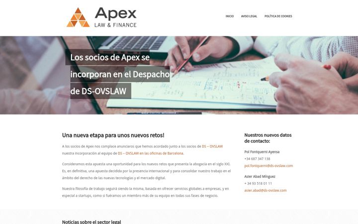 Ekrānuzņēmums no apexlegal.es