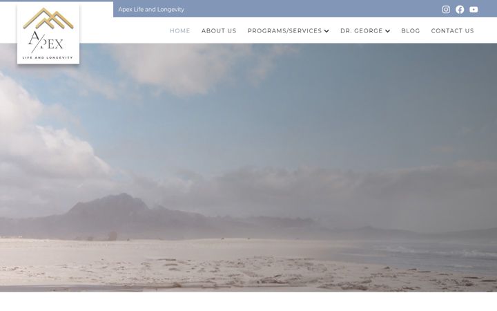 Screenshot of apexlifeandlongevity.com