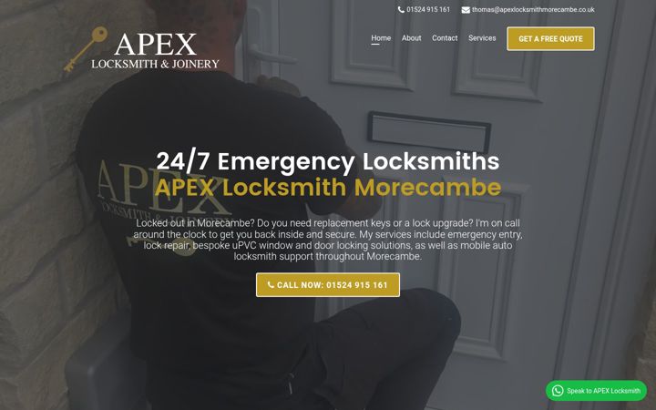 Screenshot of apexlocksmithmorecambe.co.uk