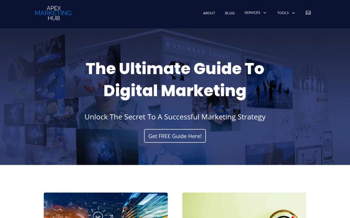 Screenshot ta' apexmarketinghub.com