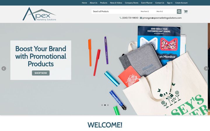 Screenshot of apexmarketingsolutions.com